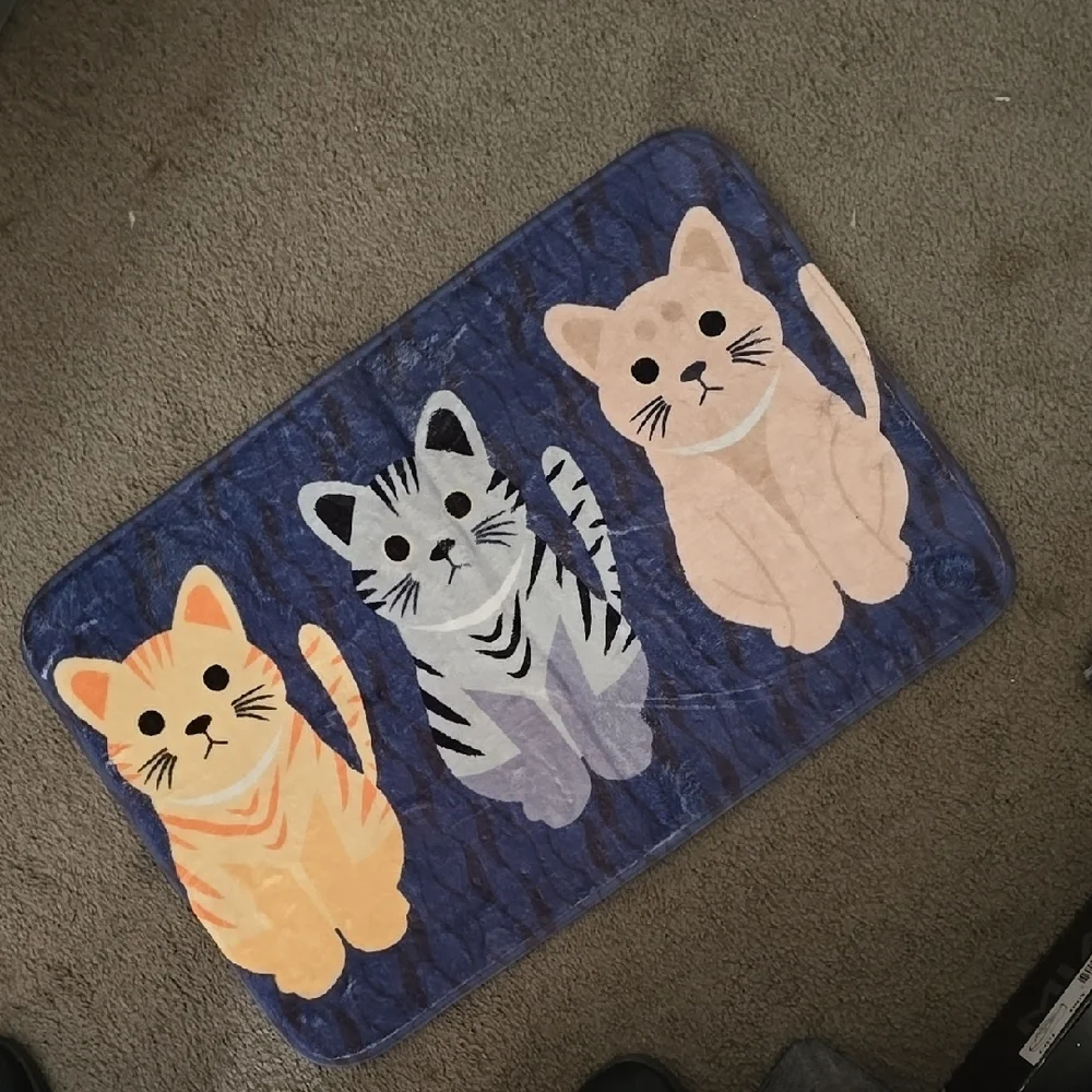 Orange and Gray Cartoon Cat FLOOR MAT1